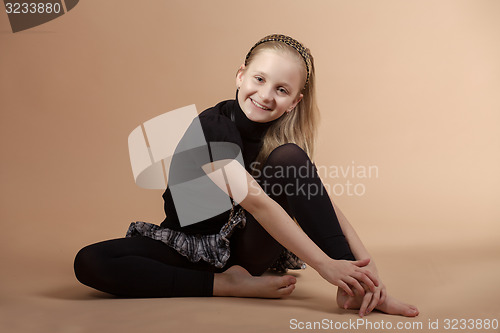 Image of Fashion smiley european little girl posing