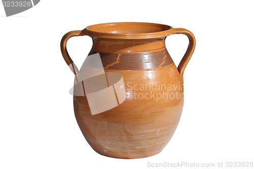 Image of clay jug over white