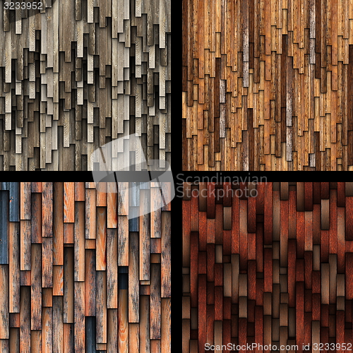 Image of collection of abstract wooden planks texture