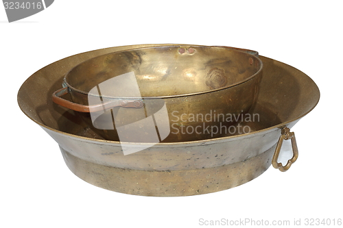 Image of ancient handmade copper pots