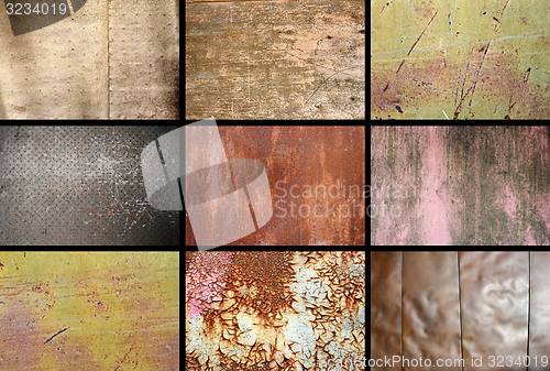 Image of collection of rusty metallic surfaces