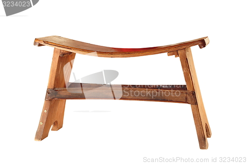 Image of small isolated wood seat
