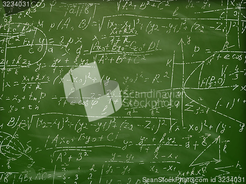 Image of Math formulas on a blackboard. EPS 10