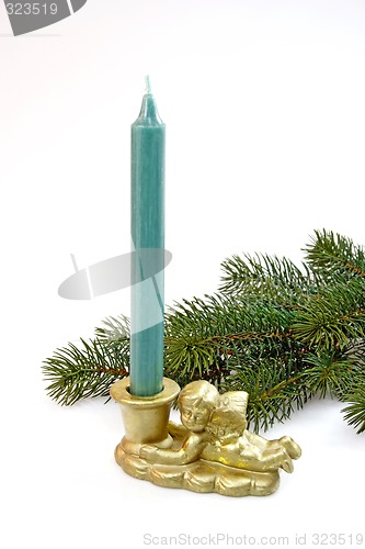 Image of Fir Branch with Candle