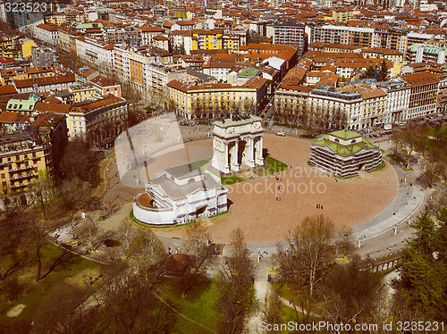Image of Retro look Milan aerial view