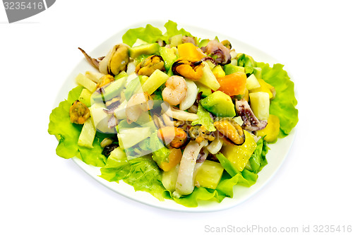 Image of Salad seafood and avocado with lettuce