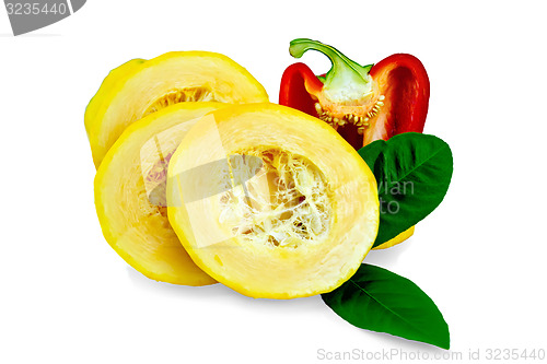 Image of Zucchini yellow slices with pepper