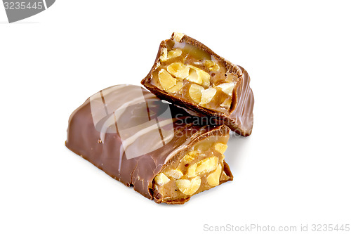 Image of Chocolate bar with caramel and nuts