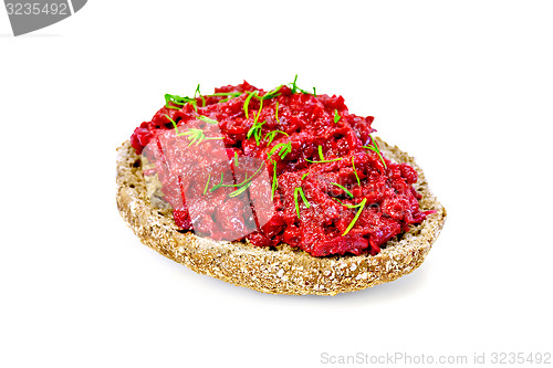 Image of Sandwich with beet caviar and dill