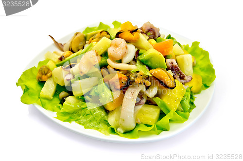 Image of Salad seafood and avocado in plate