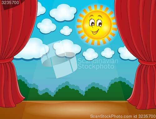 Image of Stage with happy sun 2