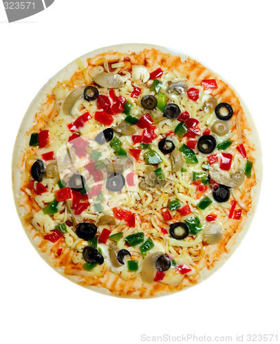 Image of Uncooked Vegetarian pizza

