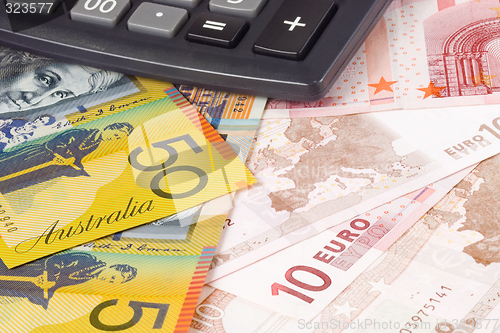 Image of Forex - Australia and Euro currency pair with calculator


