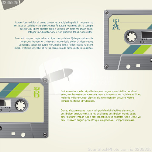 Image of Infographic design with old school cassettes