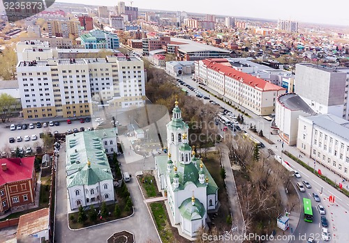 Image of Krestovozdvizhensky temple in Tyumen. Russia