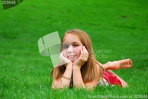 Image of Young girl grass