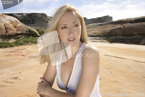 Image of Girl in an outback landscape