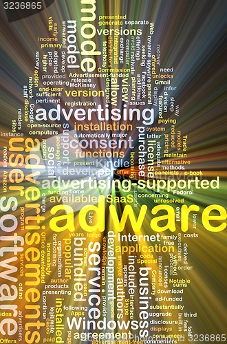 Image of adware wordcloud concept illustration glowing