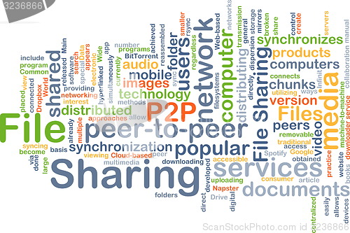 Image of file sharing wordcloud concept illustration