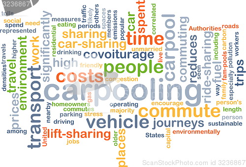 Image of carpooling wordcloud concept illustration