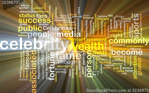 Image of celebrity wordcloud concept illustration glowing