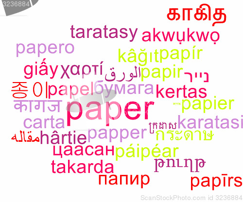 Image of Paper multilanguage wordcloud background concept