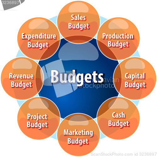 Image of Budget types business diagram illustration