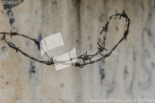 Image of Barricades in Vilnius, Lithuania, Europe. Barbed wire