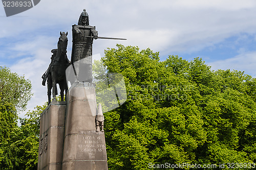 Image of Monument of Gediminas in Vilnius, Lithuania, Europe