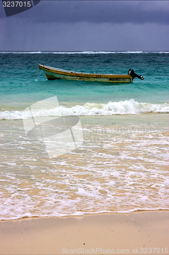 Image of  boat and coastline in playa paradiso