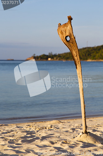 Image of asia sunrise   kho   bay isle   beach    rocks  cane   sea 