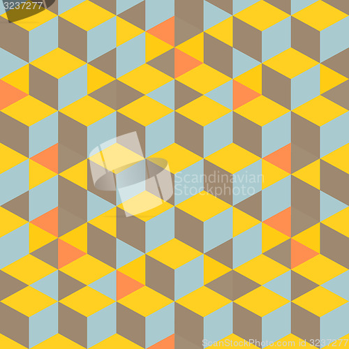 Image of Abstract 3d background - wall of cubes. Vector illustration. 