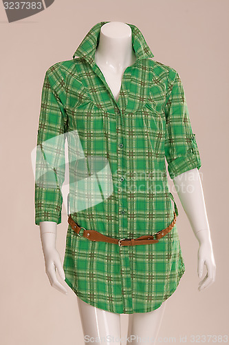 Image of Green blouse with belt