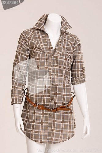 Image of Brown  blouse with belt