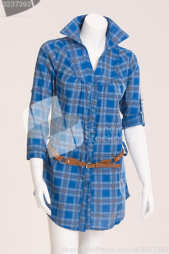 Image of Blue blouse with belt