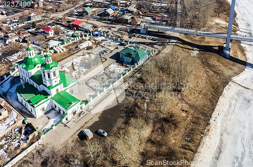 Image of Voznesensko-Georgiyevsky church in Tyumen. Russia