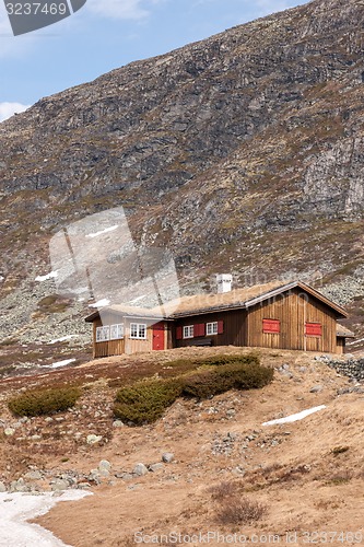 Image of Small houses in Norway mountain.