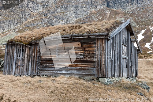 Image of Small building in Norway mountain.