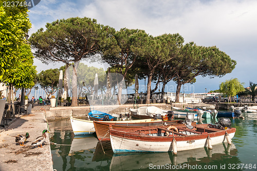 Image of boats in the harbor, Lake Garda