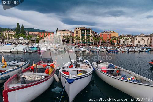 Image of boats in the harbor, Lake Garda