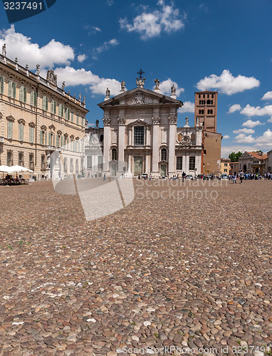 Image of Mantua Cathedral and Palazzo Bianchi, Italy.