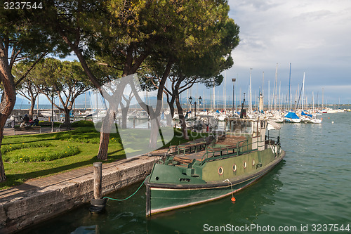 Image of boats in the harbor, Lake Garda