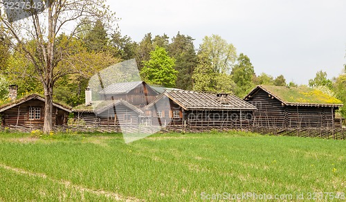 Image of Small houses in Norway mountain.