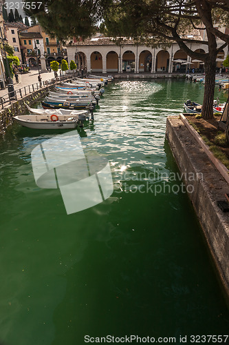 Image of boats in the harbor, Lake Garda