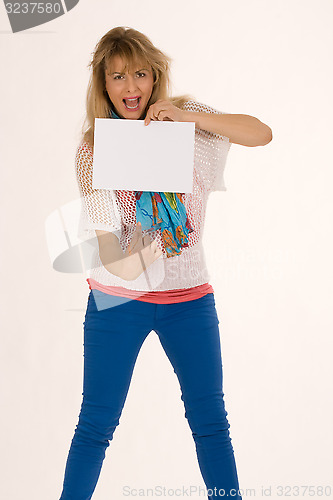 Image of Fashionable Woman with sign