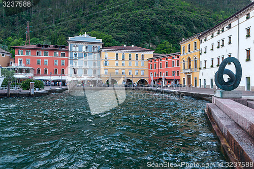 Image of Riva Del Garda, Italy -  May 12 2014: central promenade of spring