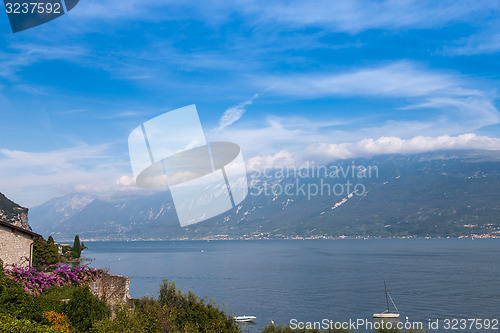 Image of Lake Garda is the largest lake in Italy. 