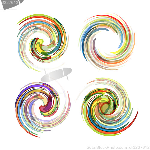 Image of Colorful abstract icon set. Dynamic flow illustration. 