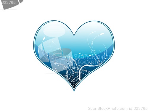 Image of Vector illustration of a blue heart