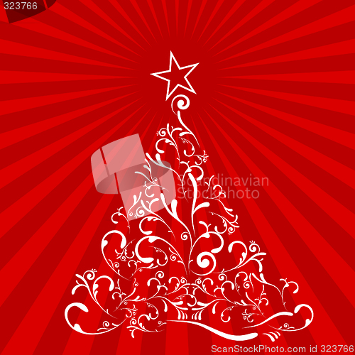 Image of abstract vector Christmas tree background